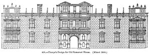 Thorpes Design for Old Somerset House. (Omtrent 1600) av English School